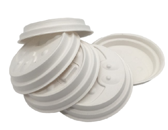 Compostable Coffee Cup Lids, Sugarcane 100% Biodegradable Disposable Paper Lids 