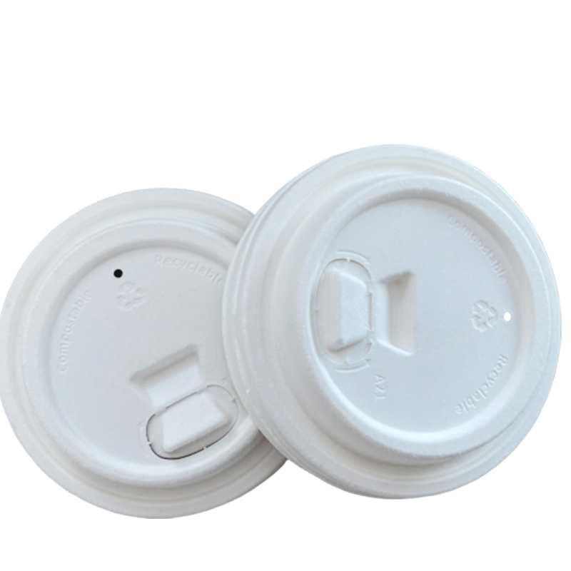 Biodegradable Sugarcane Bagasse Paper cup lids China Manufacturer