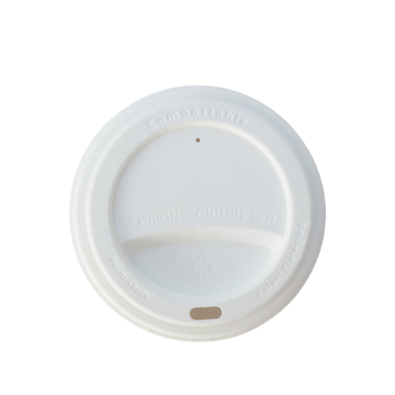 Hot Coffee Cups With Lids Heat Resistant Compostable Strawless Lids 