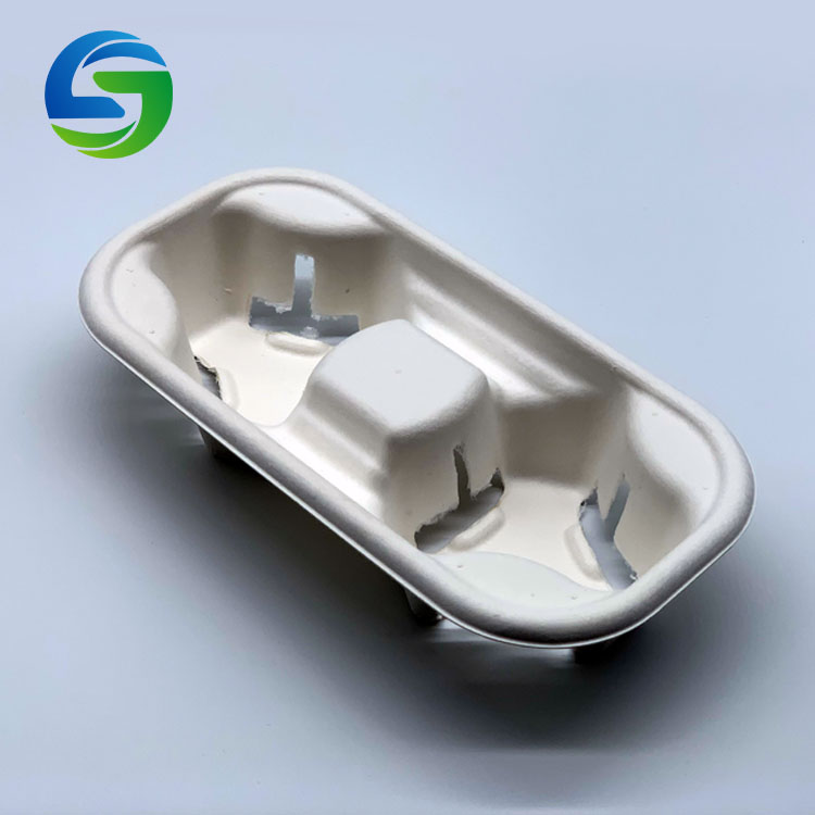 Cup Tray, Cup Tray Holder, Coffee Cup Tray 2 Compartment Compostable 