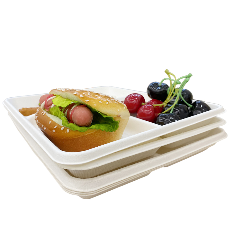  Wholesale Sugarcane Bagasse Tray Sugarcane Food Tray Bagasse Compartment Tray