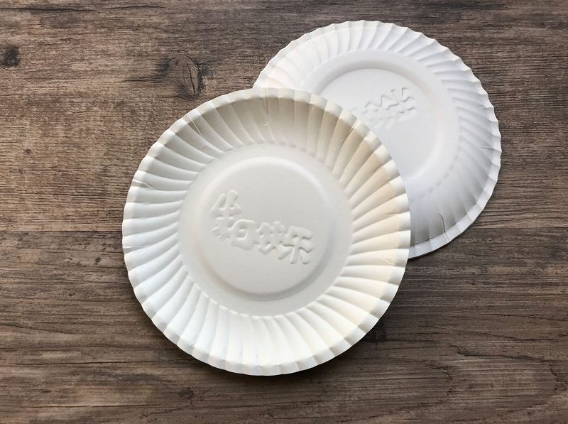 Paper biodegradable plates.