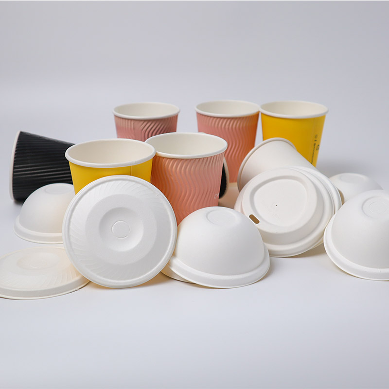 Wholesale biodegradable eco friendly bagasse disposable paper coffee cup lids
