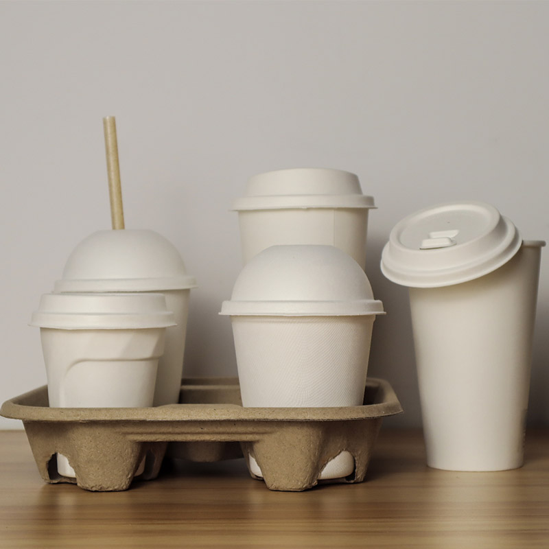 100% Biodegardable Paper Coffee Cup With Lids, Disposable Paper Cup And Lids