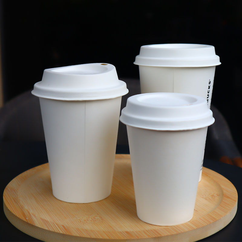 100% Biodegardable Paper Coffee Cup With Lids, Disposable Paper Cup And Lids