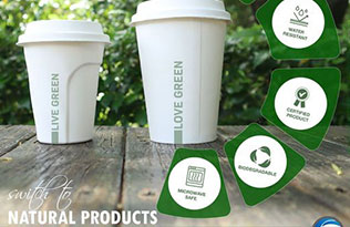 Don't be afraid of plastic restrictions, real environmental protection paper cups with lid- sugarcane pulp paper cups with lid